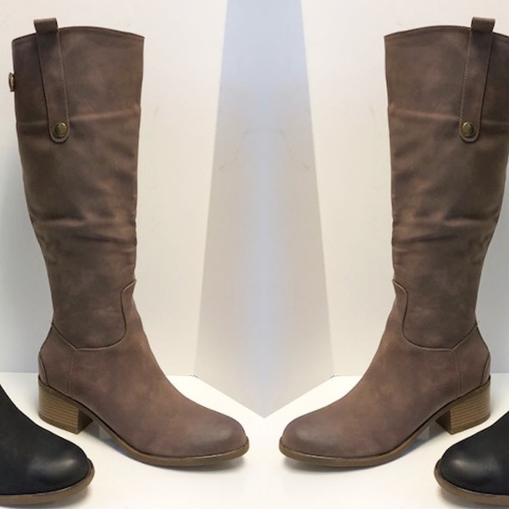 KNEEL HIGH CHUNKY HEEL BOOT - Picture 3 of 6